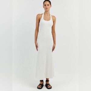 DISSH EDDISON OFF WHITE KNIT MIDI DRESS